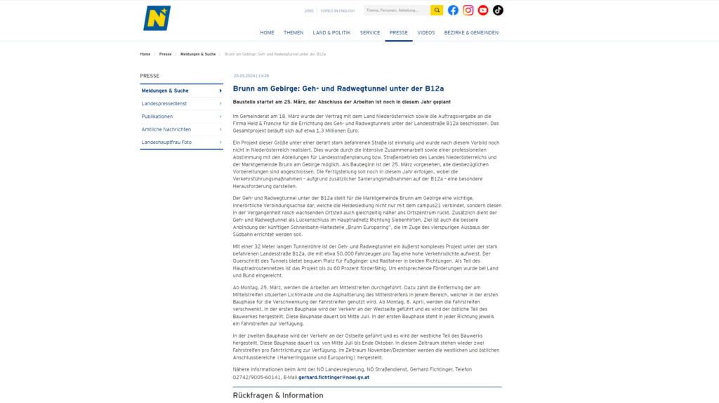Geh- und Radwegunterführung B12a Brunn/Geb.