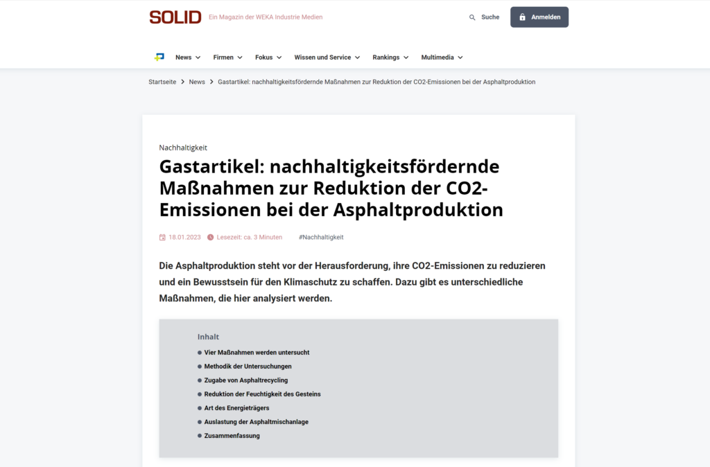 Gastartikel in der Fachzeitschrift „SOLID Bau“